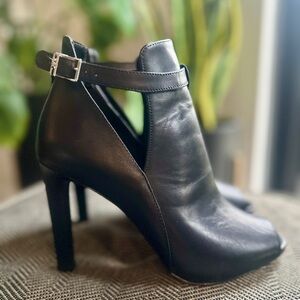 Michael Kors Black Heeled Boots with Ankle Strap